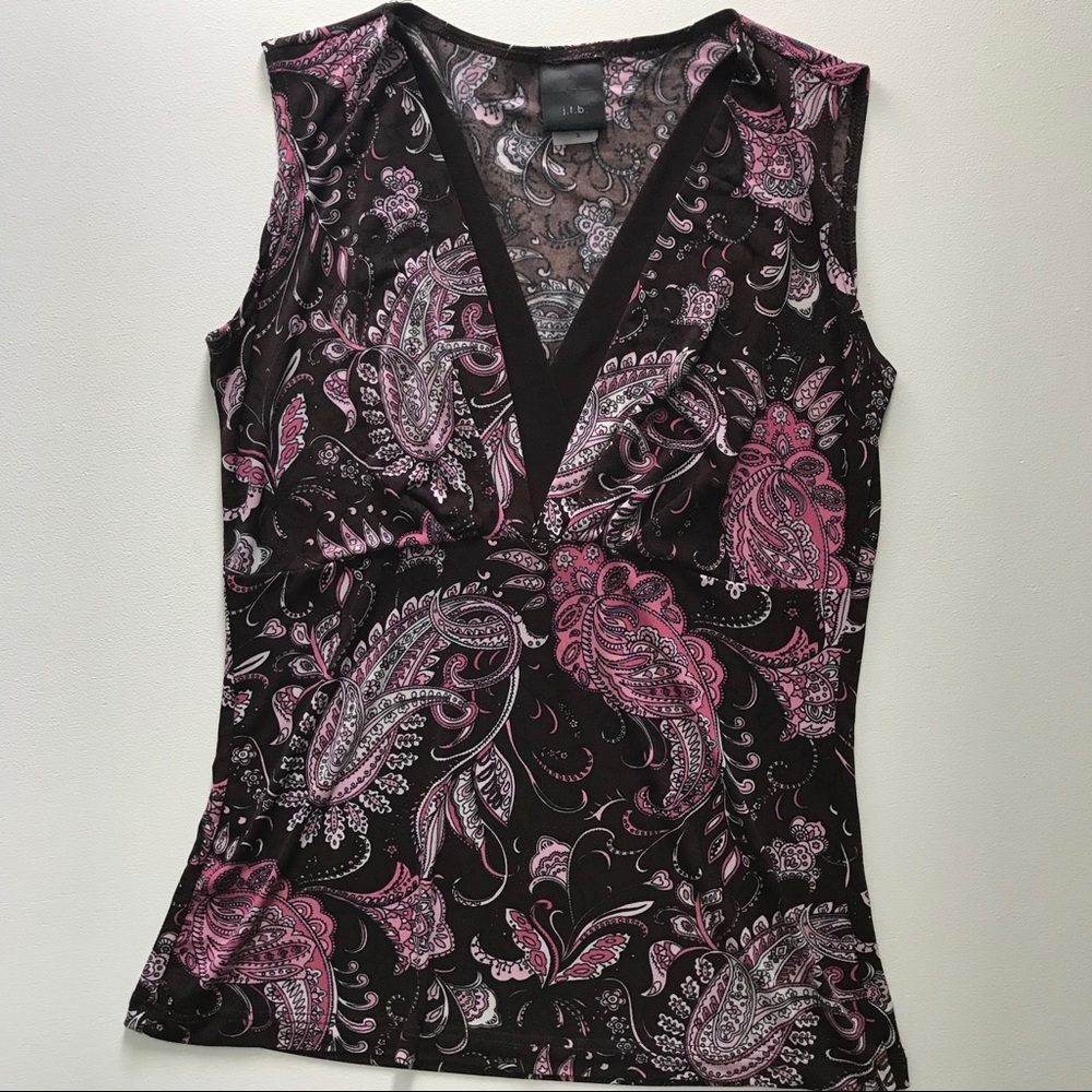 Paisley Blouse V-neck Silky